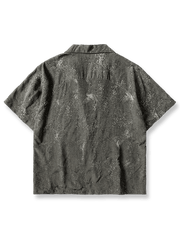 シルク風襟付き半袖シャツ