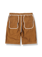 製品画像: ウォッシュドサージコットンカジュアルショーツ反面図