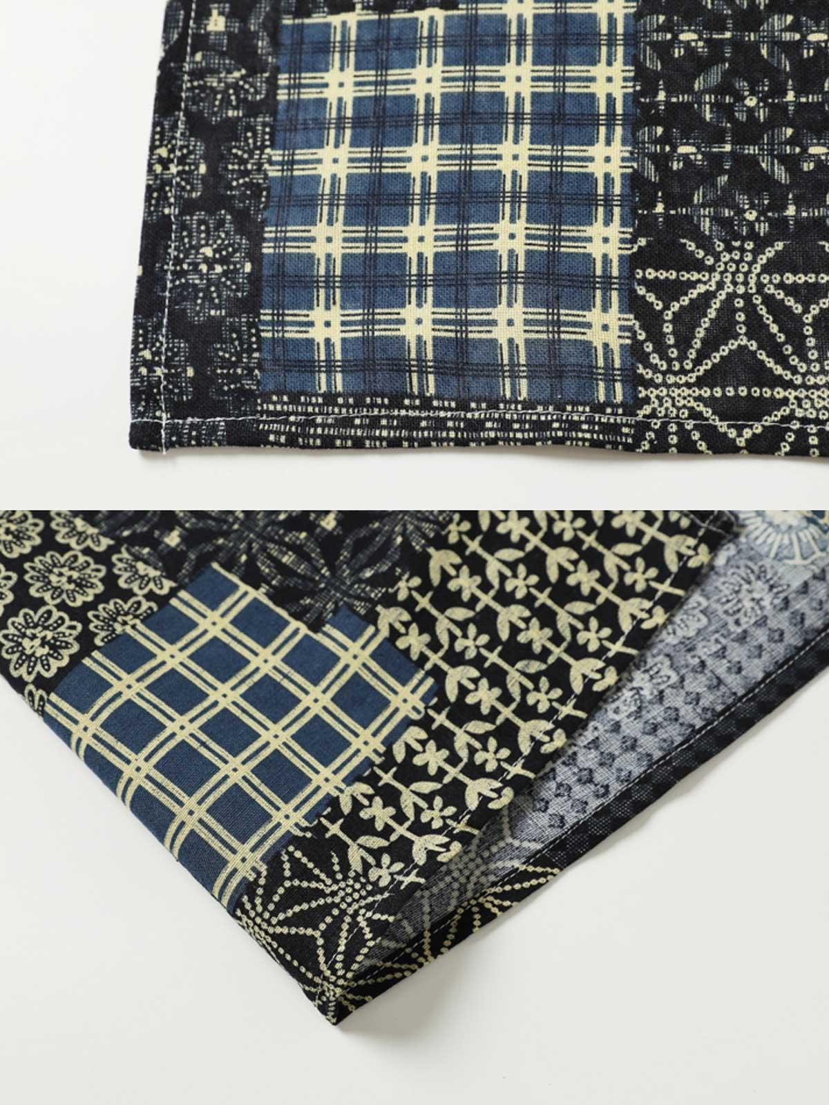 パッチワーク柄とディテールの詳細画像