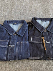 ウォッシュ加工マルチポケットデニムジャケット