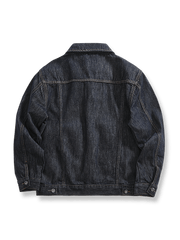 製品画像: クラシックアメリカンワークデニムジャケット、無地、生デニム、耐久性、色落ち防止