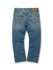 製品画像: アメカジウォッシュフレアワイドデニムパンツの正面全体画像。