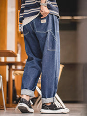 ウォッシュ 加工デニム テーパードパンツ