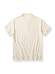 高品質コットンヴィンテージカジュアル襟付きポロシャツ正面図