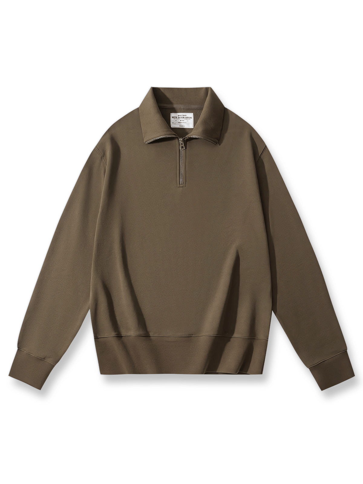 450gヘビーウェイトハーフジップポロカラースウェットシャツの全体展示