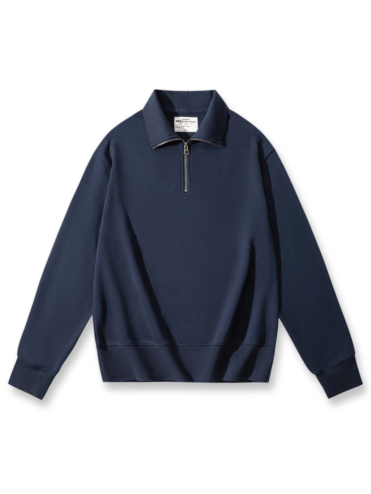 450gヘビーウェイトハーフジップポロカラースウェットシャツの全体展示