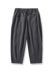 ブラックのジョガードローストリングパンツの平置き画像