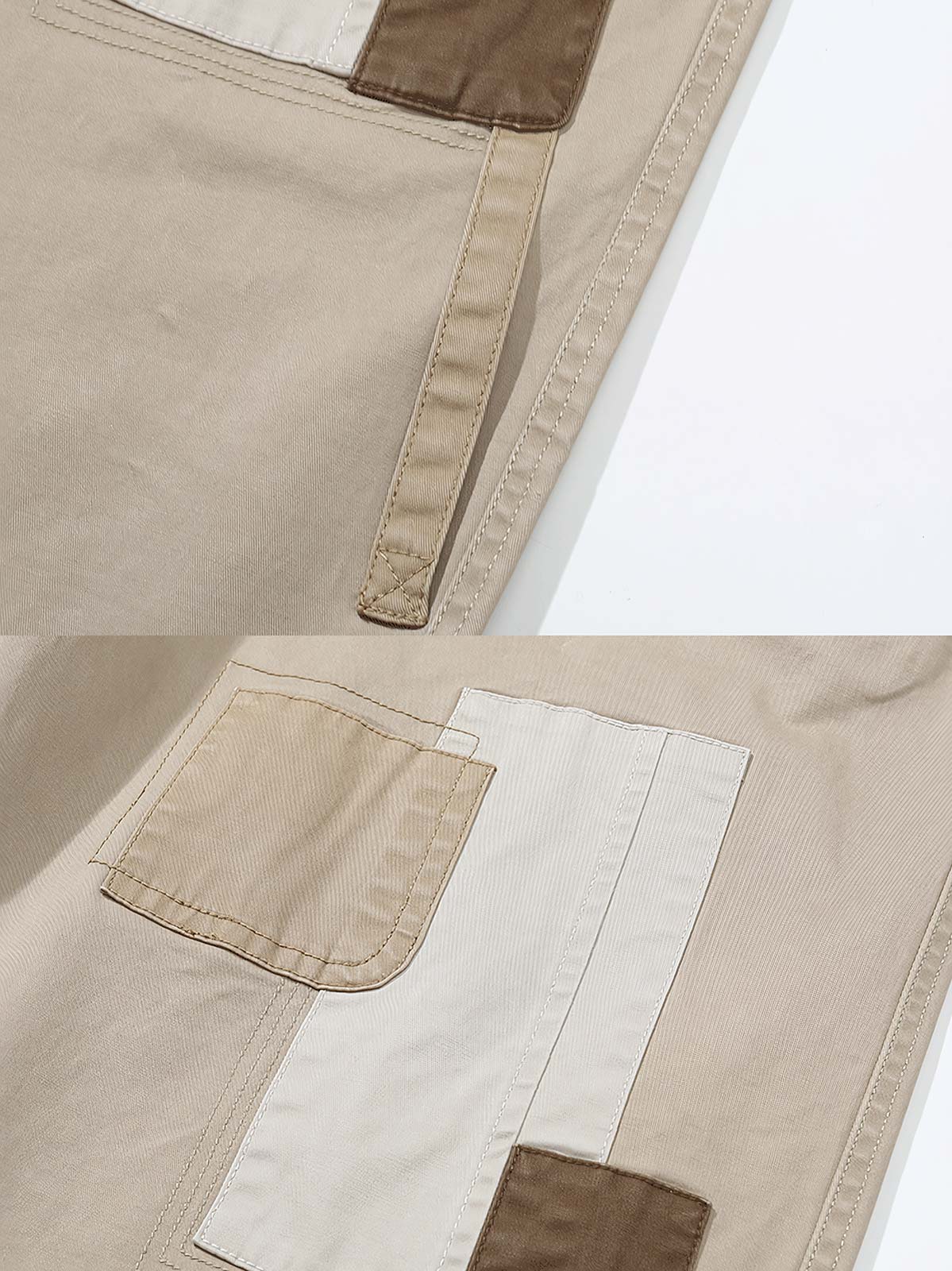 YKKジッパーとボタン、ウォッシュド加工によるヴィンテージ感のディテール