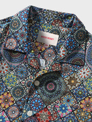 万華鏡柄 半袖アロハシャツ