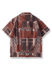 民族風ハワイアン半袖シャツ全体画像