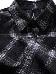 カジュアル長袖チェックシャツ