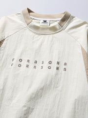 カラーブロック 英字プリントスウェット