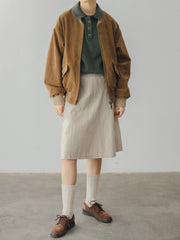 スエード感 ベースボールジャケット