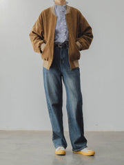 スエード感 ベースボールジャケット