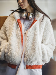 カラーブロック ラムウールジャケット