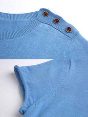 クルーネックショート スリーブニット