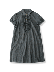 製品画像: フレンチクラシックな小花柄コットンシャツドレス全体画像