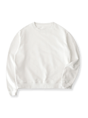 アメリカンレトロなモランディカラーショートコットンクルーネックスウェット全体像