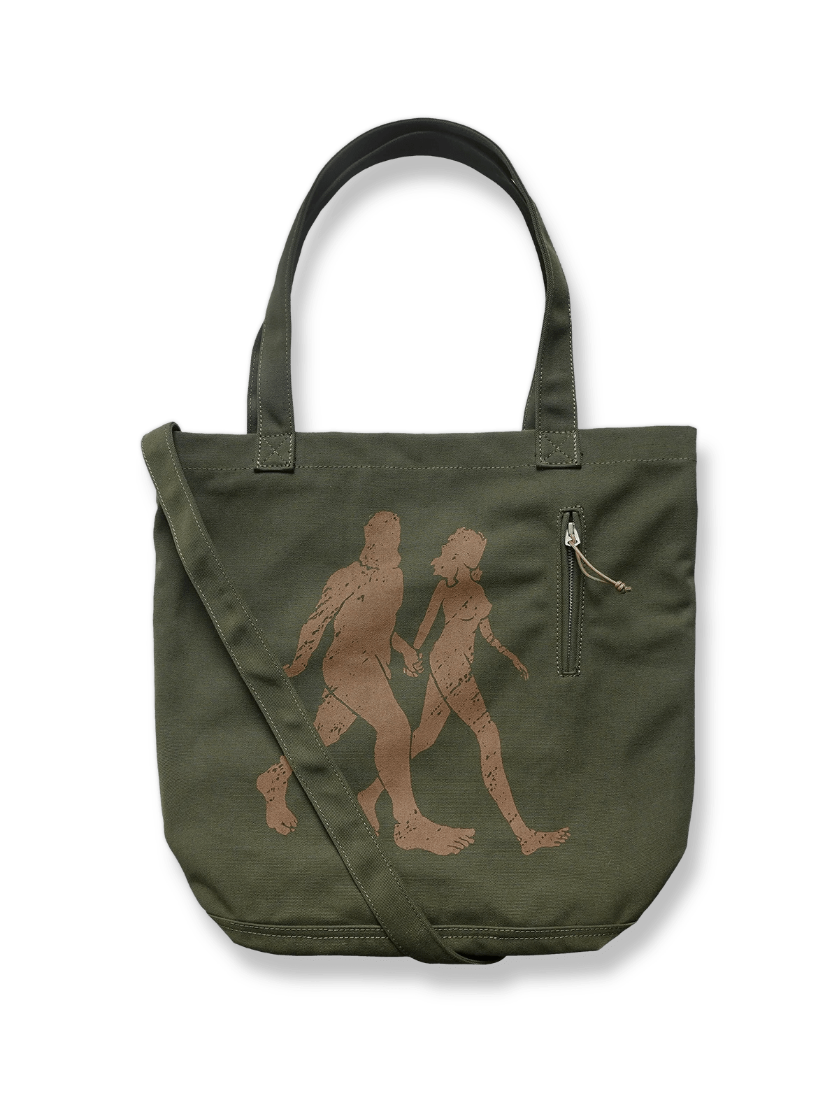 製品画像: ウォッシュ加工キャンバス通勤バッグの正面画像。PCスリーブ付きで、通勤やライディングに適したデザイン。
詳細画像: 外側のジッパーポケットとスマートフォン用ポケットのディテール画像。小物収納に便利な実用的デザイン。