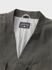 ジップポケット付　ノーカラースーツジャケット