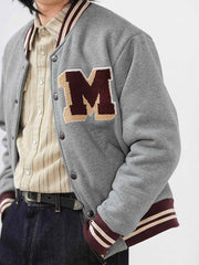 配色切り替え 裏フリースベースボールジャケット