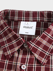 レッドチェック柄 長袖シャツ