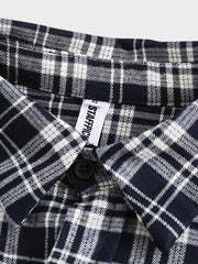 メンズ ネイビーチェック クラシックシャツ