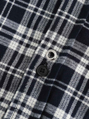 メンズ ネイビーチェック クラシックシャツ
