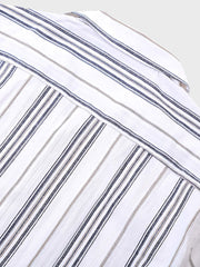 ブルー＆ブラウン ストライプ  シャツ