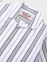 ブルー＆ブラウン ストライプ  シャツ