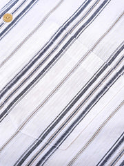 ブルー＆ブラウン ストライプ  シャツ