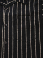 先染め ストライプ コットン キューバシャツ