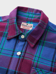 セルヴィッチ チェック柄 フラップ ポケット ワークシャツ