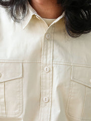 ヘビーウェイト 純綿 アコーディオン ポケットシャツ