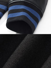 鷹刺繍 レザー袖 スーベニアジャケット