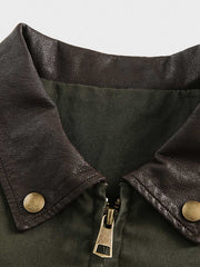 レザーカラー マルチポケットジャケット