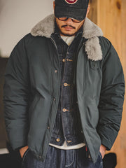 襟ボア コットン ジャケット