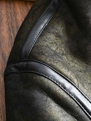 襟ボア レザージャケット