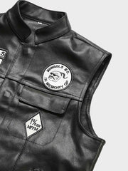 牛革素材 モンゴル バイクベスト