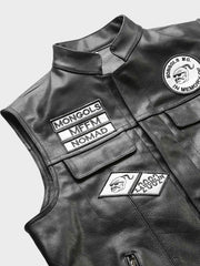 牛革素材 モンゴル バイクベスト