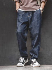 タック入り  ワイド デニムパンツ