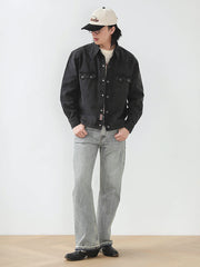 エイジング加工 ブラックデニム ウェスタンジャケット