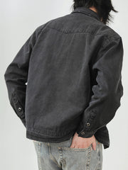 エイジング加工 ブラックデニム ウェスタンジャケット