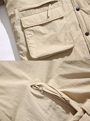 三色展開 襟コーデュロイ 中綿ジャケット