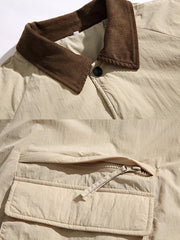 三色展開 襟コーデュロイ 中綿ジャケット