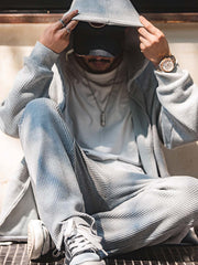 フード付き ワッフルスウェット