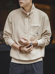 折り襟＆スタンドカラー切替可能 スウェット