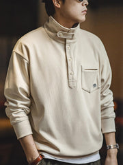 折り襟＆スタンドカラー切替可能 スウェット