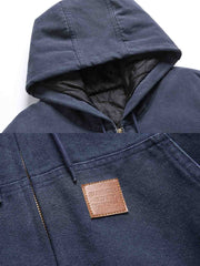 フード付き デニムスウェット