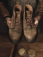 レザー ハイカット イエローブーツ